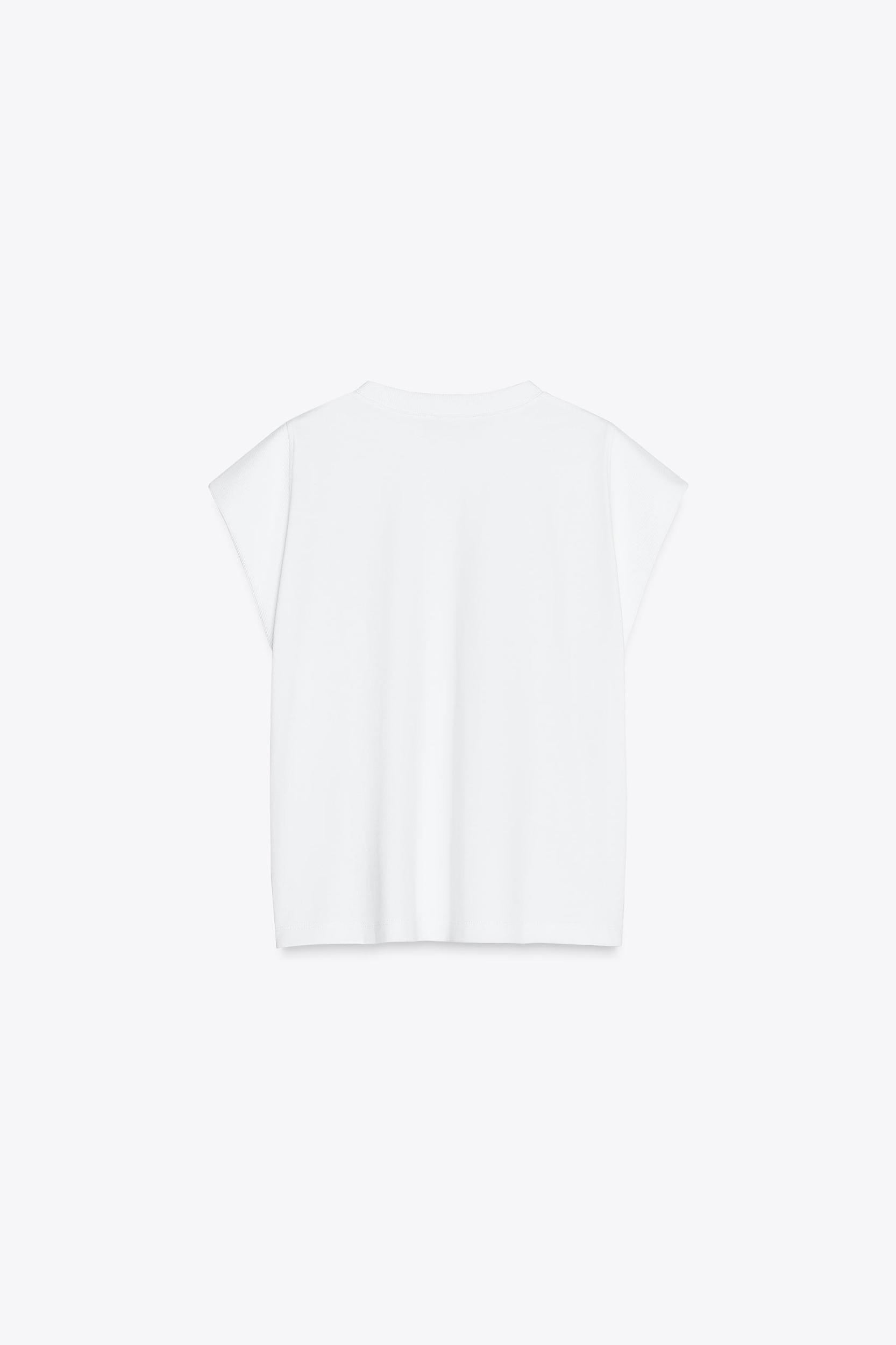 WASHED EFFECT SLEEVELESS T-SHIRT Product Image