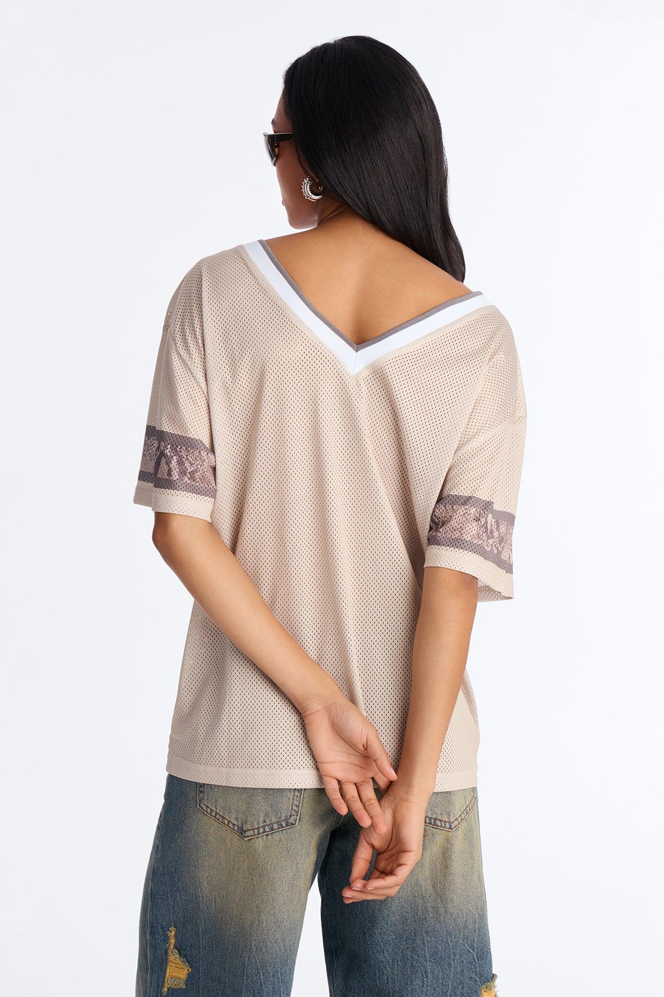 Reptile V Neck Mesh Number Jersey - Multi Color Female Product Image