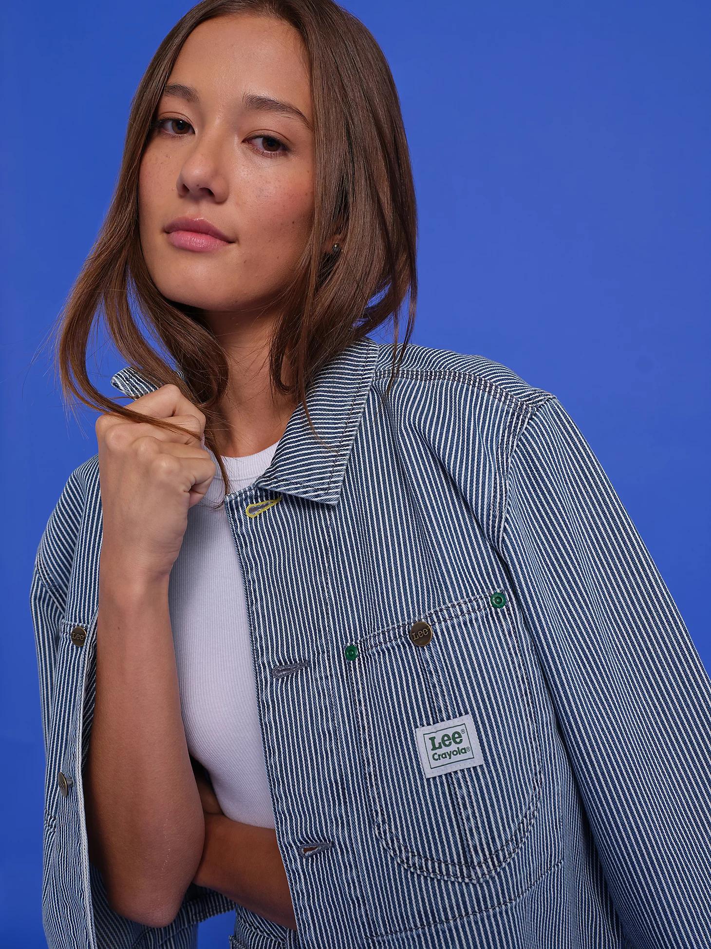 Women's Lee® x Crayola® Railroad Stripe Crop Chore Jacket | Women's Jackets & Outerwear | Lee® Product Image
