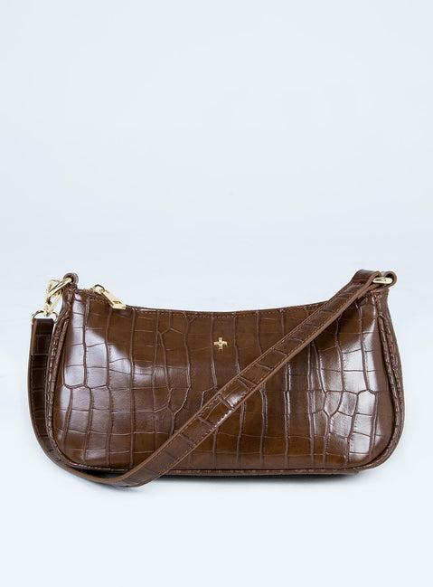 Peta & Jain Piper Bag Chocolate Croc Product Image