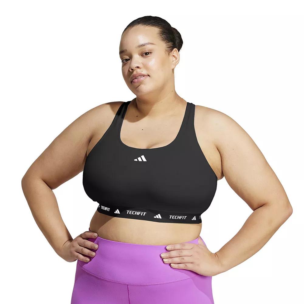Plus Size adidas Techfit Training Bra, Women's, Size: 2XL, Black Product Image
