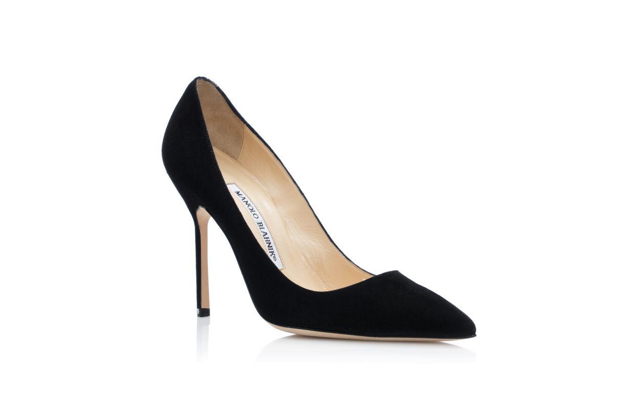 BB Black Suede Pointed Toe Pumps Product Image