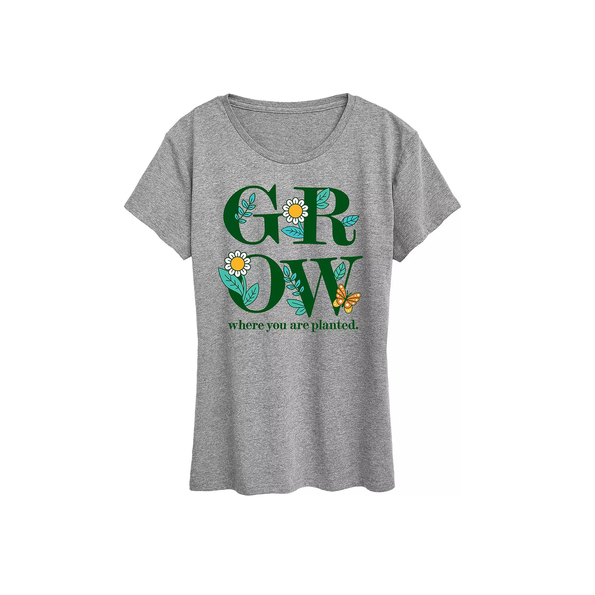 Plus Grow Where You Are Planted Graphic Tee, Women's,  Product Image