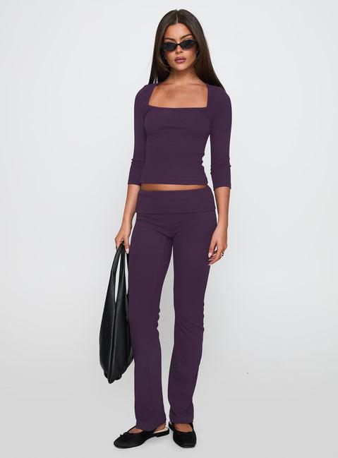 Truth Be Told Straight Leg Pant Purple Product Image