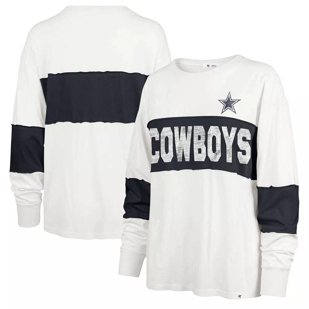 Women's '47 Cream Dallas Cowboys Clubhouse Pride Taylor Long Sleeve T-Shirt,  Product Image