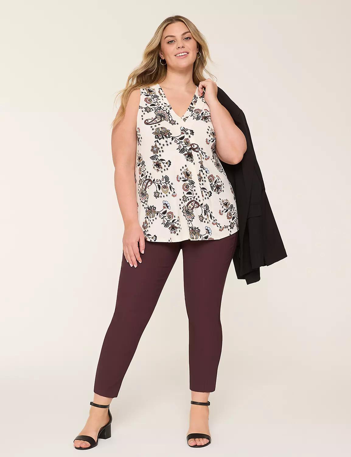 Swing Sleeveless Pleat-Front Top Product Image