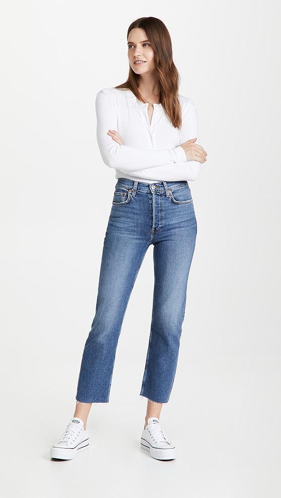 RE/DONE High Rise Comfort Stretch Stove Pipe Jeans | Shopbop Product Image