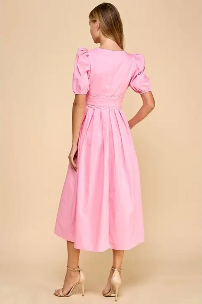 Scalloped Detail Midi Dress Product Image
