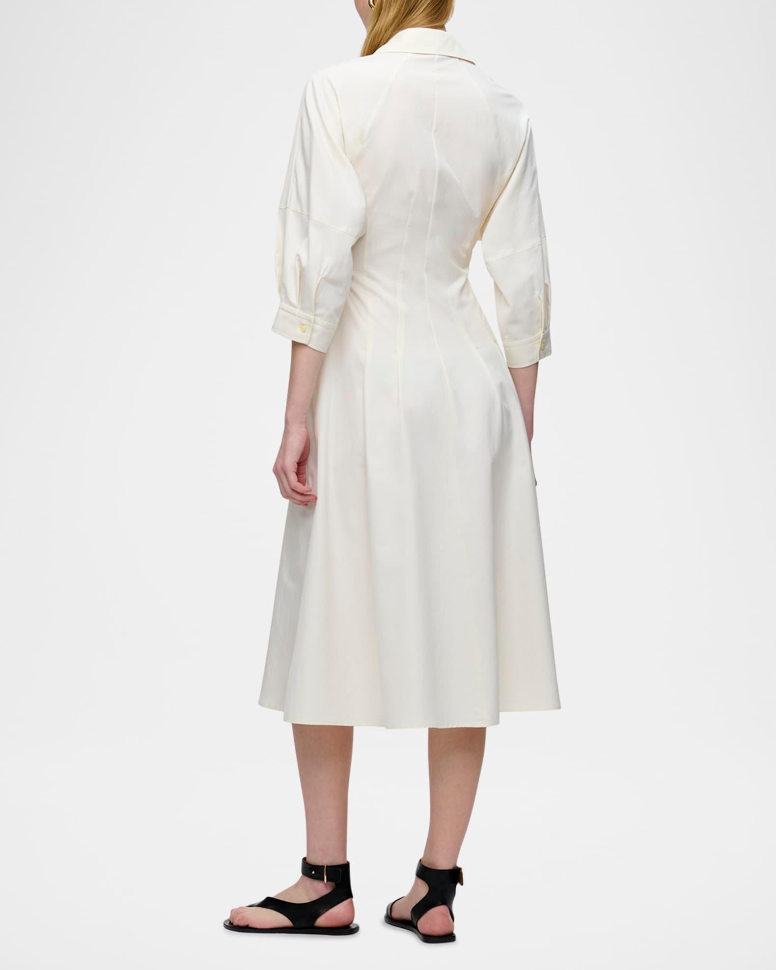 Anais Pleated Cotton Midi Shirtdress Product Image
