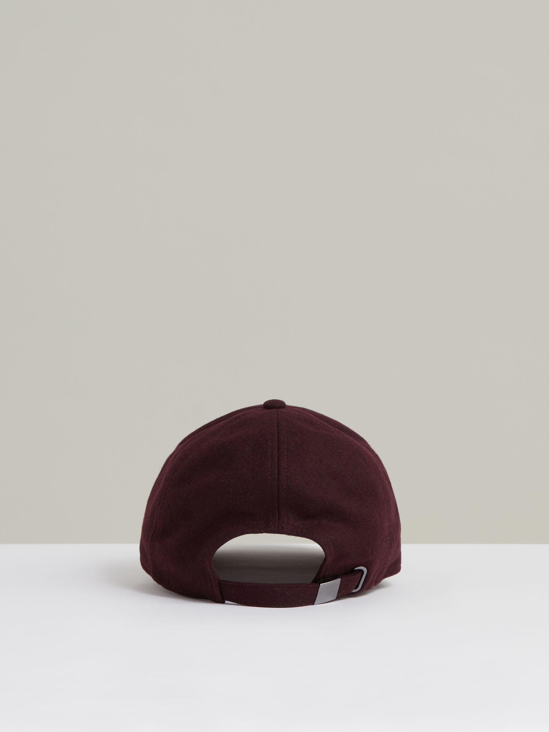 Wool Blend Flannel Baseball Cap in Burgundy Product Image