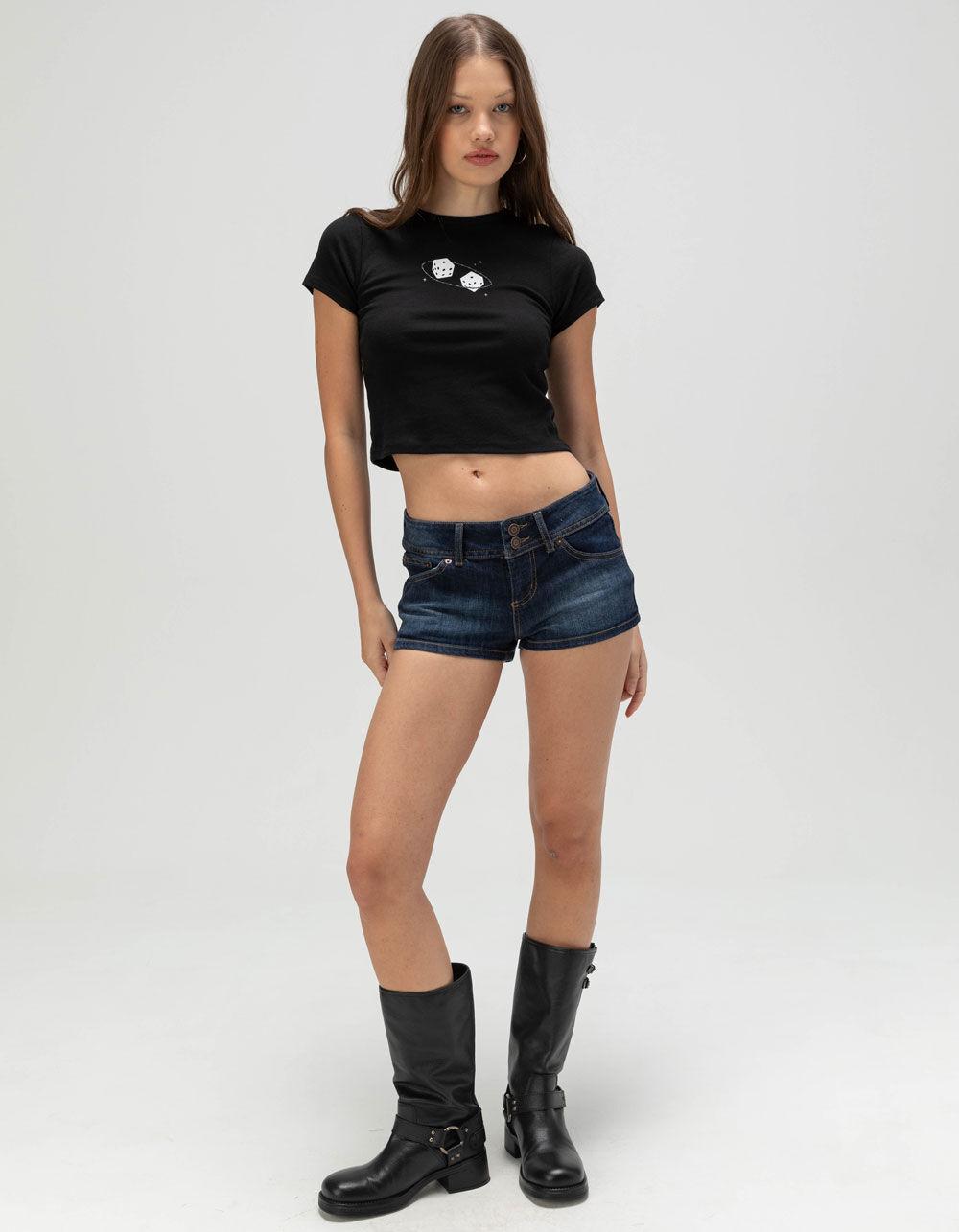 FULL TILT Dice Womens Baby Tee - BLACK Product Image