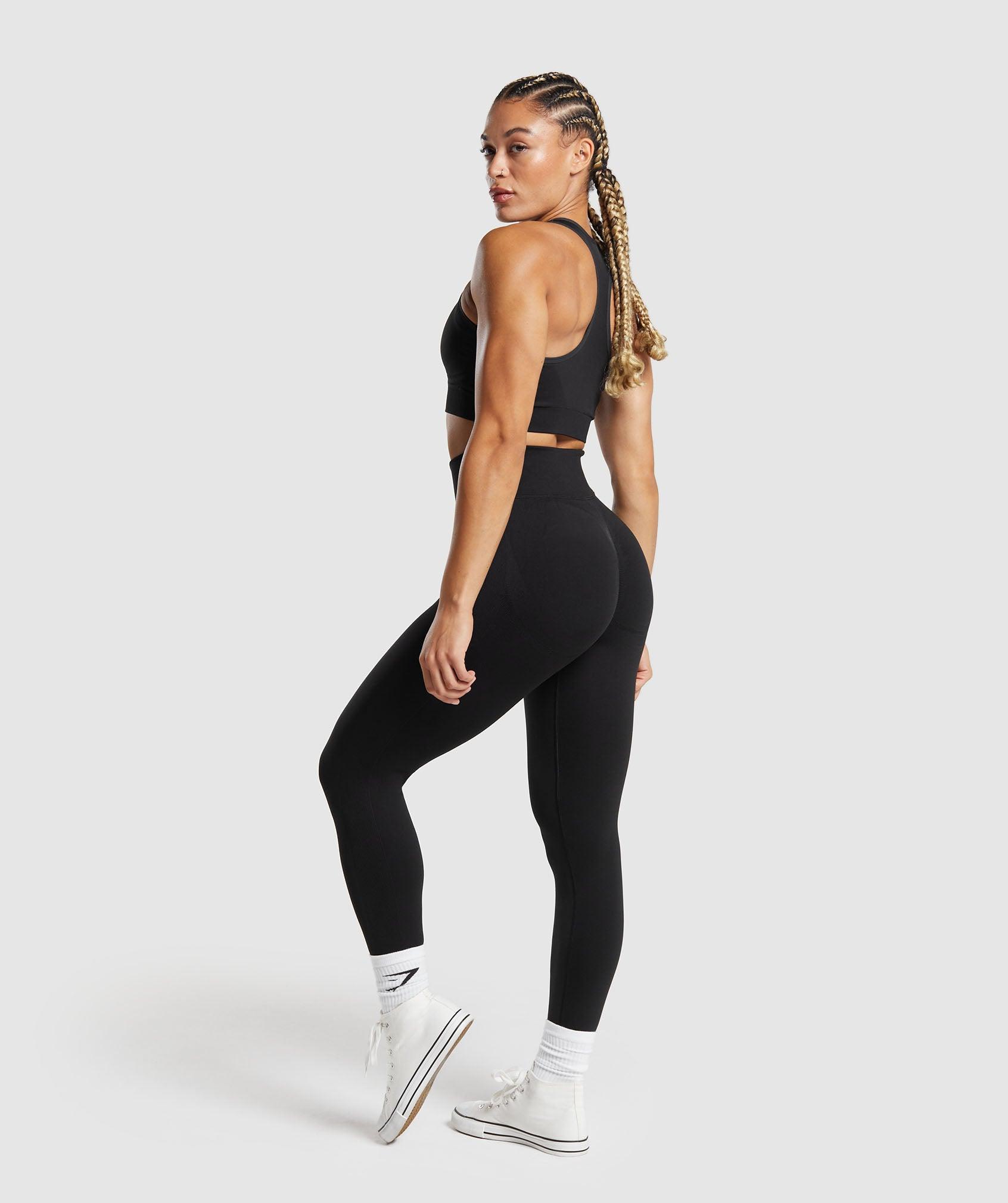 Gymshark Lift Seamless Leggings - Black/Black Marl Female Product Image