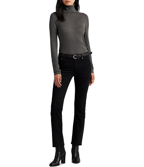 Lauren Ralph Lauren Premier Shape Memory Stretch Denim Straight Leg Ankle Jeans Product Image