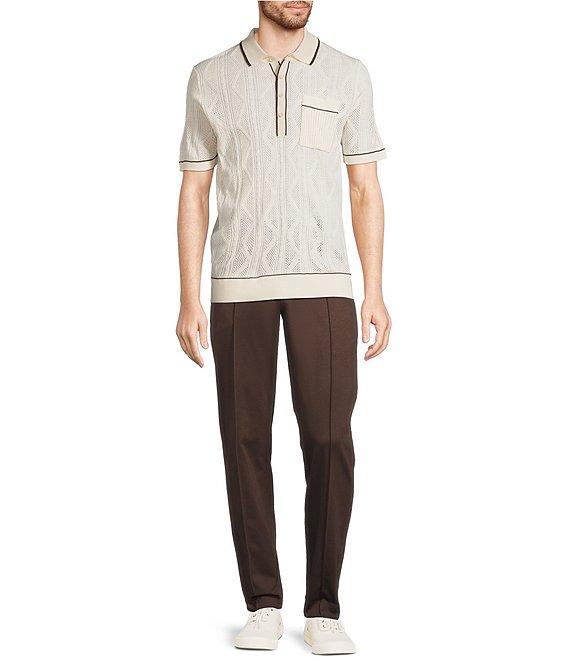 Murano Crocodile World Collection Textured Short Sleeve Tipped Polo Shirt Product Image