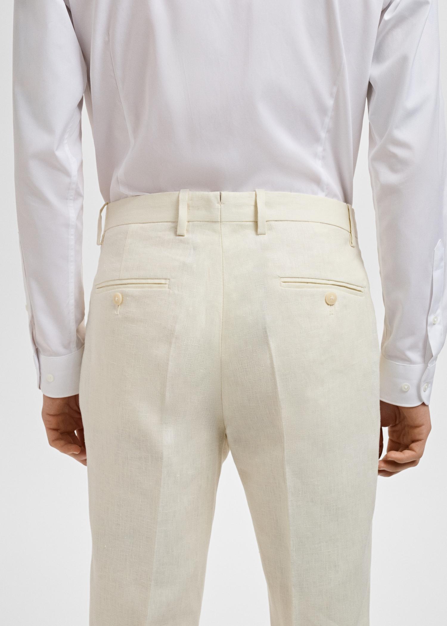 Amalfi 100% linen slim-fit suit pants - Men | MANGO USA Product Image