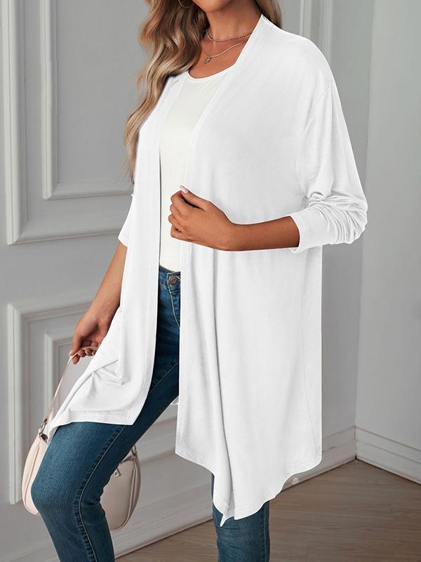 Long Sleeves Loose Solid Color Statement Collar Outerwear Product Image