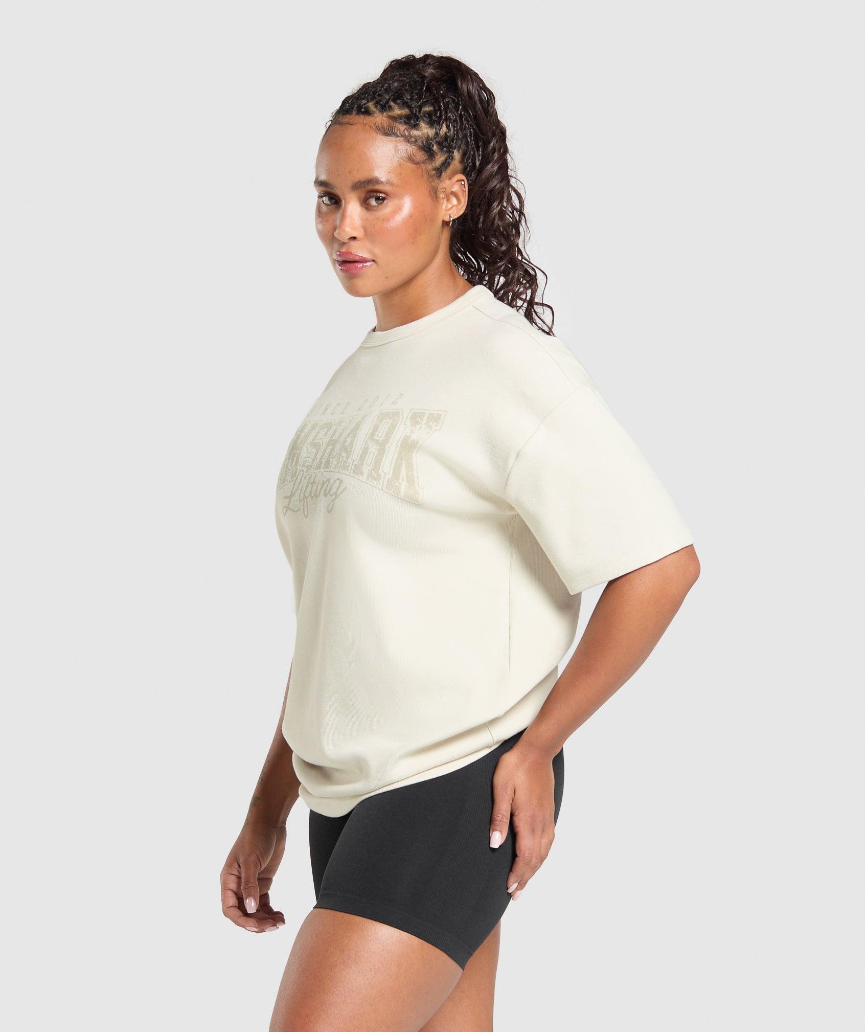 Gymshark Gymshark Lifting Oversized Pump Cover - Oat White Female Product Image
