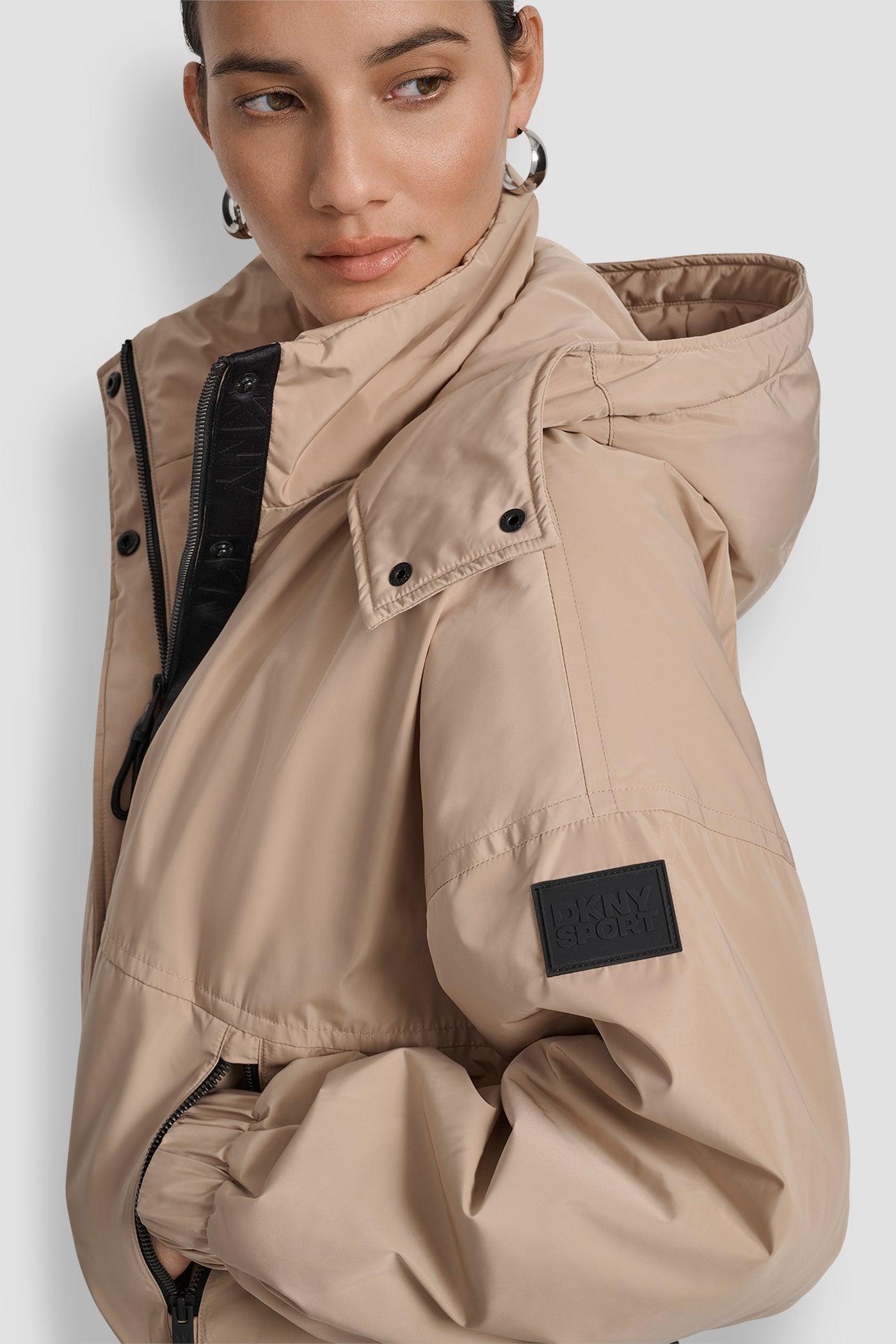 SHORT LOGO EMBELLISHED HOODED JACKET Product Image