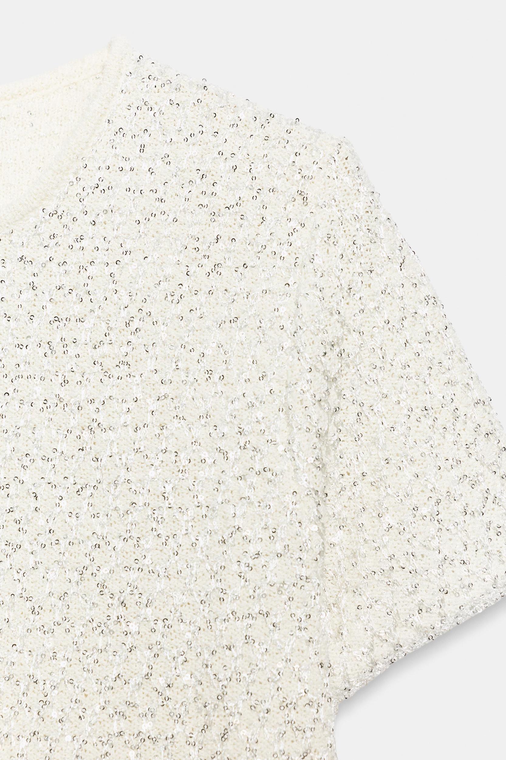 METALLIC THREAD SEQUIN CARDIGAN Product Image