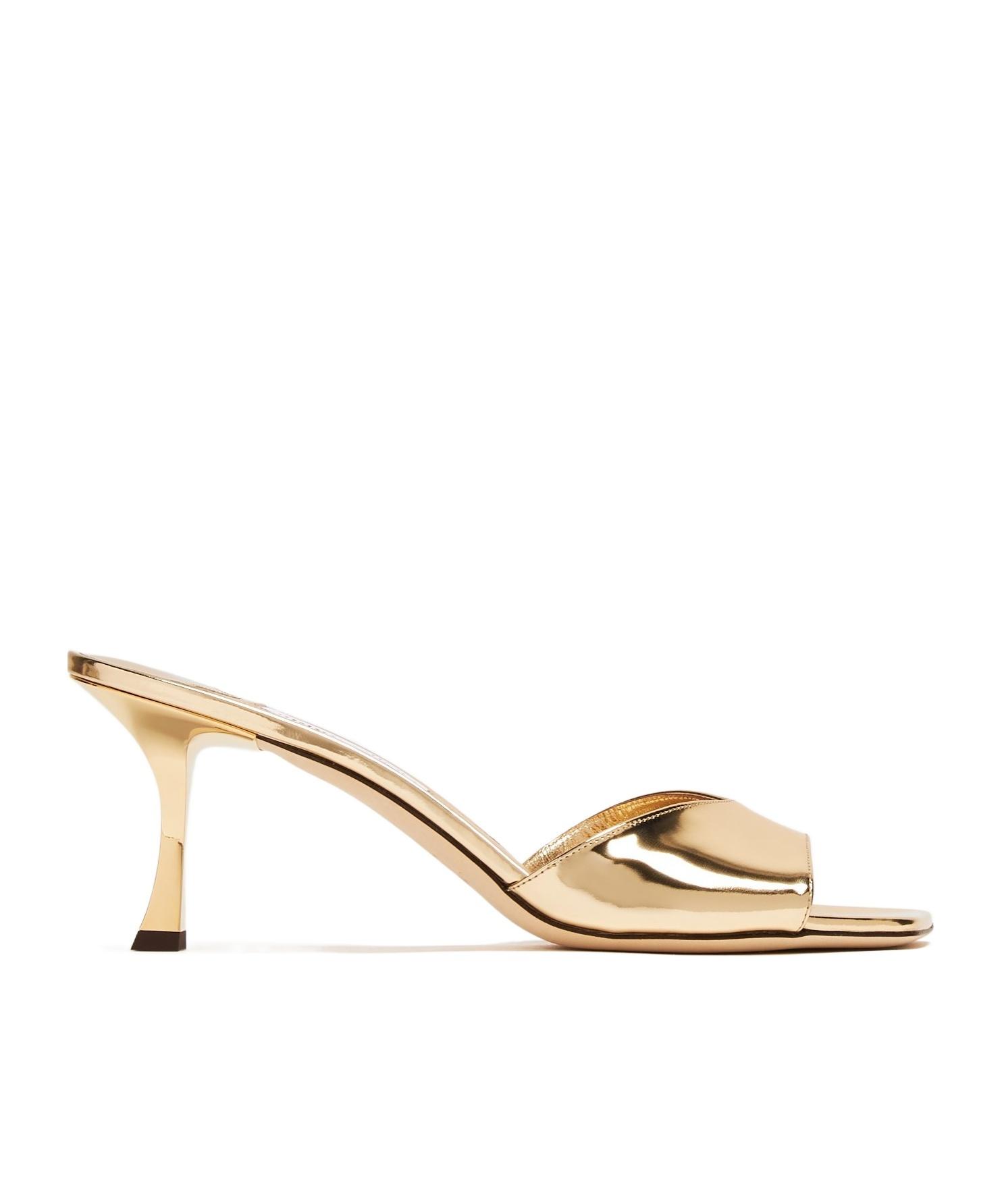 JIMMY CHOO Skye 70 Metallic Leather Sandals In Gold Product Image