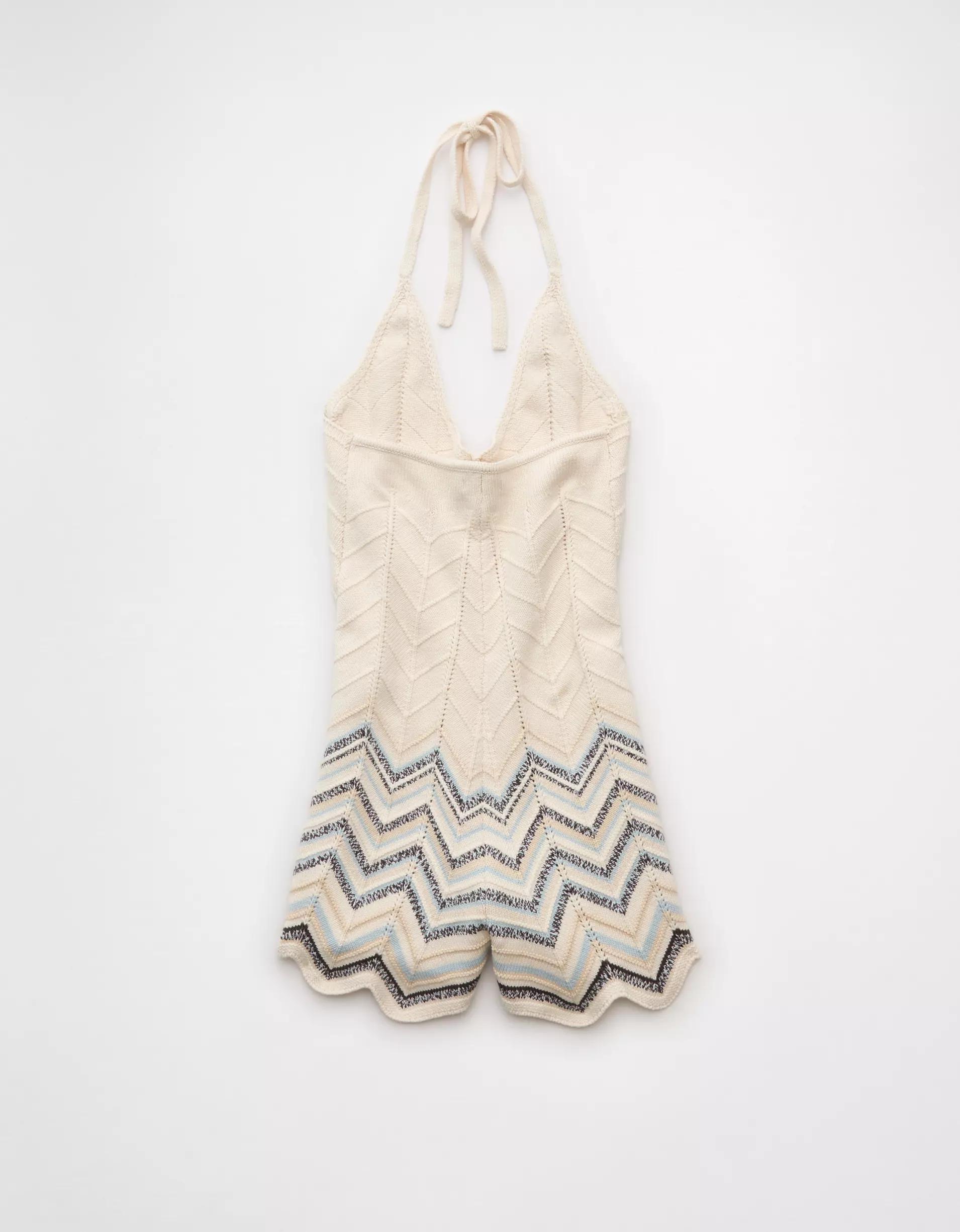 AE Crochet Halter Romper Product Image