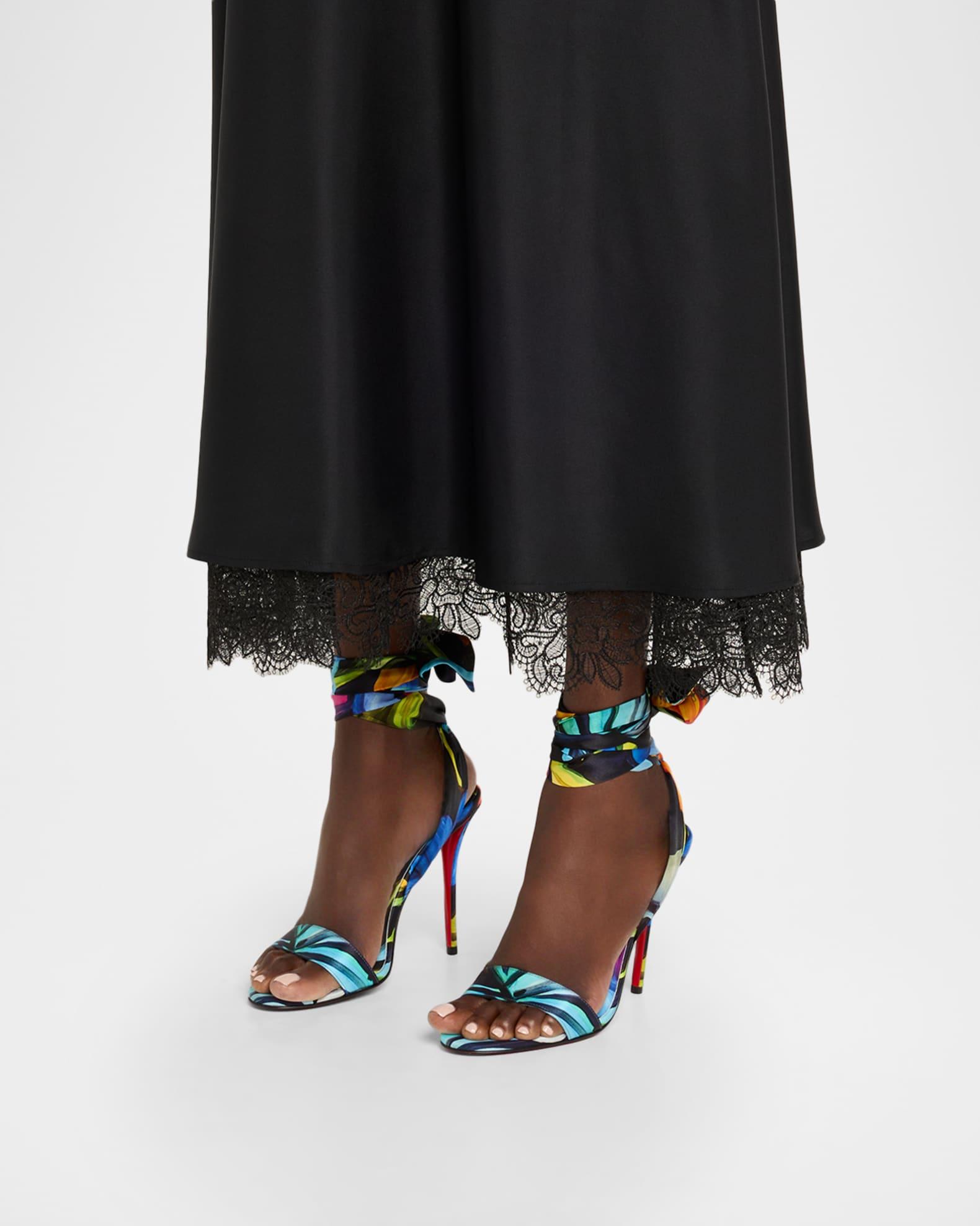 Miss Z Du Desert Satin Red Sole Sandals  Product Image