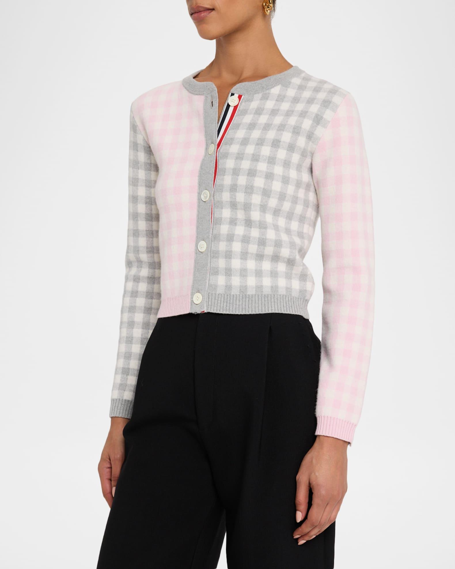 Fun Mix Gingham Check Cropped Cardigan Product Image
