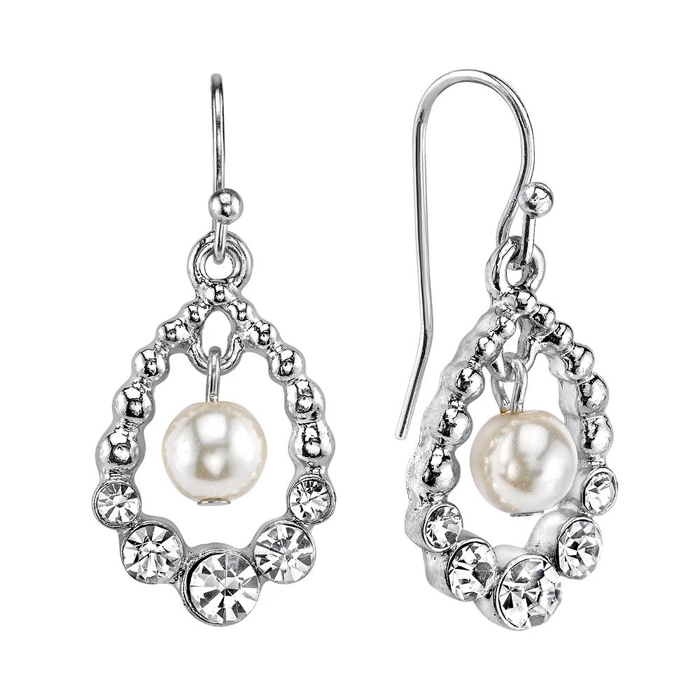 1928 Teardrop Earrings, Womens, White Product Image
