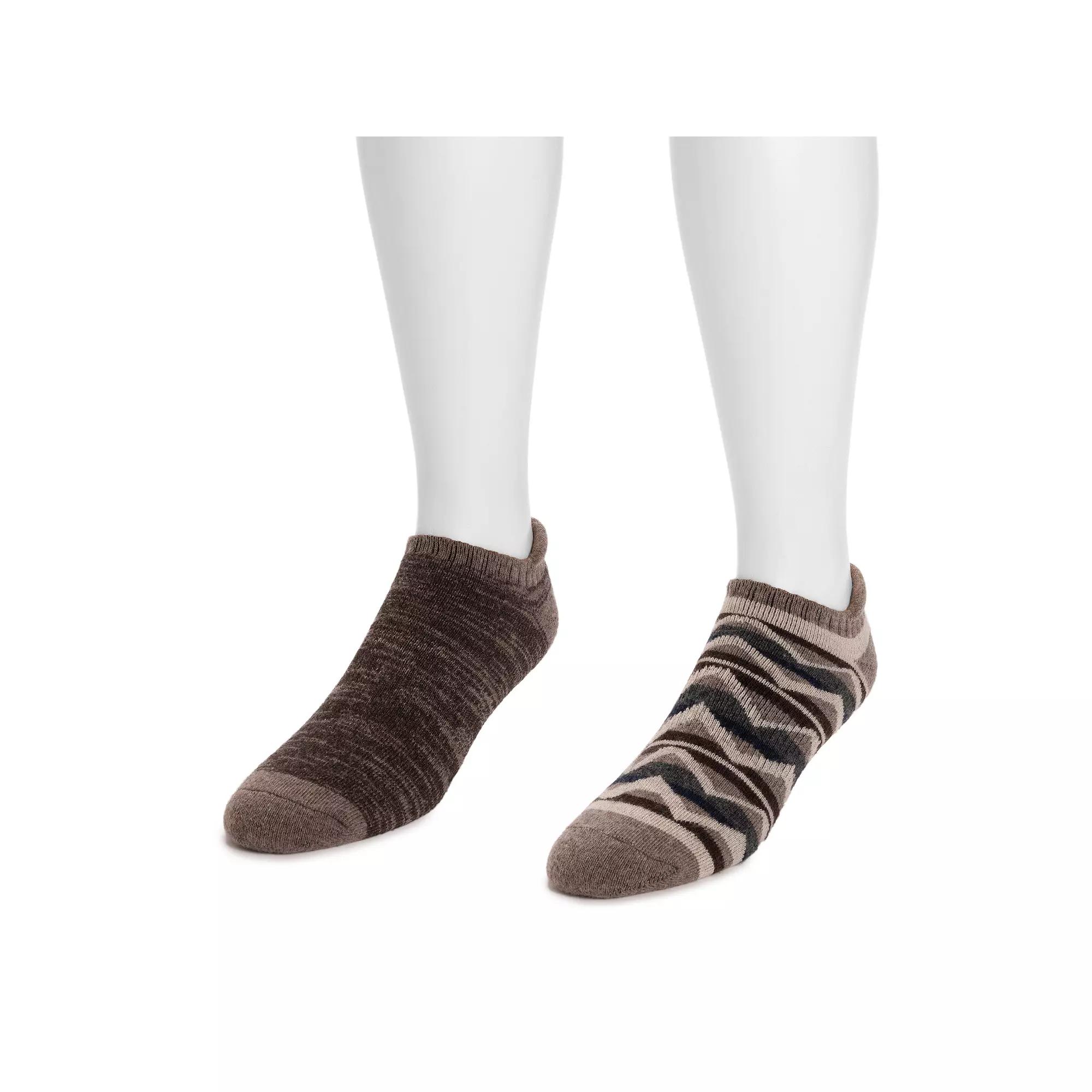 Men's MUK LUKS 2-Pack No Show Wool Blend Socks, Brown Team Product Image