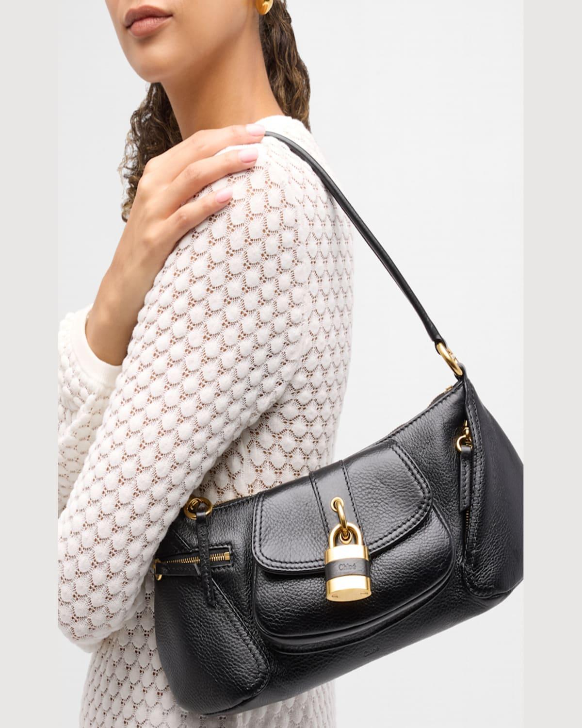 CHLOÉ The 99 Embellished Textured-leather Shoulder Bag In Black Product Image