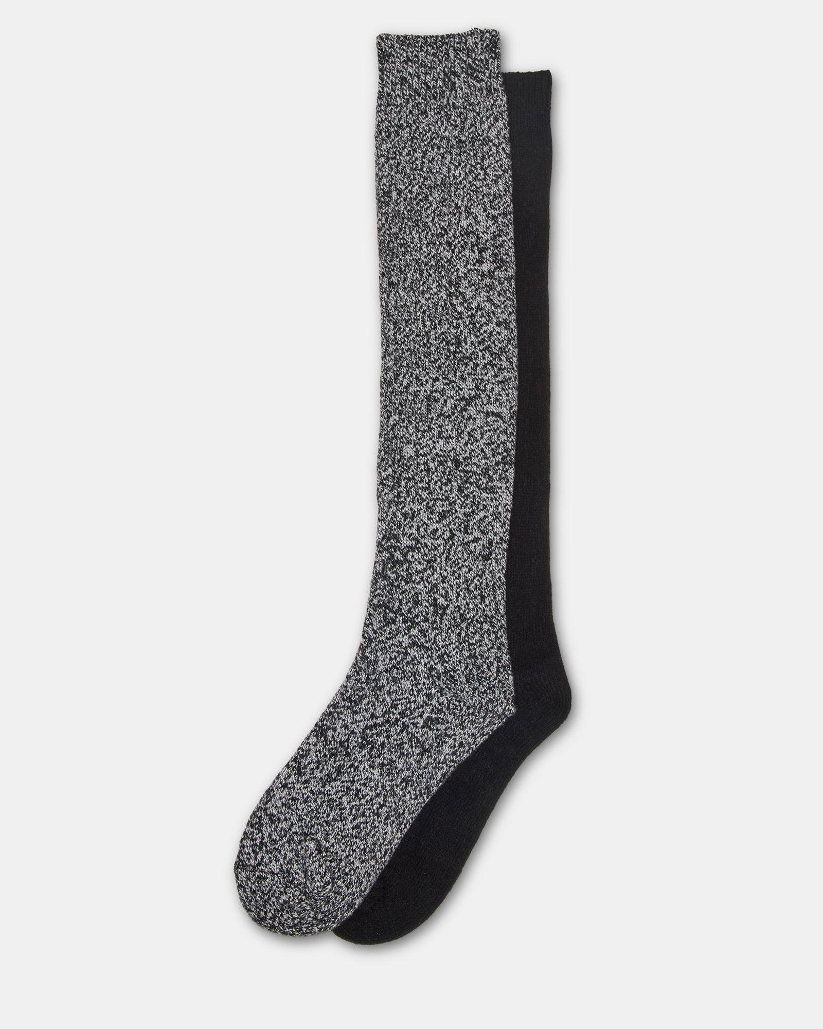 FALL 2 PACK MARLED KNEE HIGH SOCKS BLACK Female Product Image