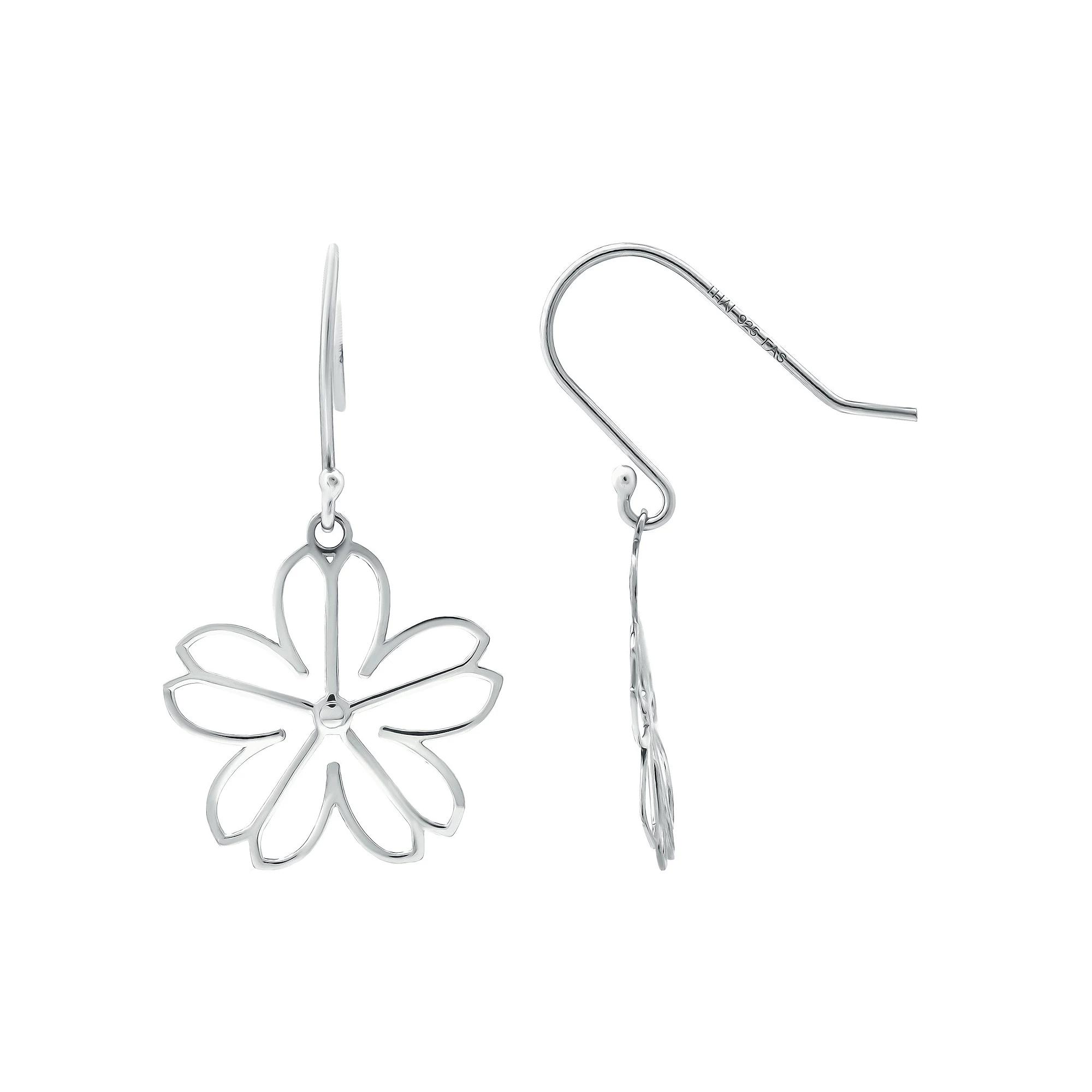 Aleure Precioso Daisy Flower Drop Fishhook Earrings, Women's, Gold Tone Product Image