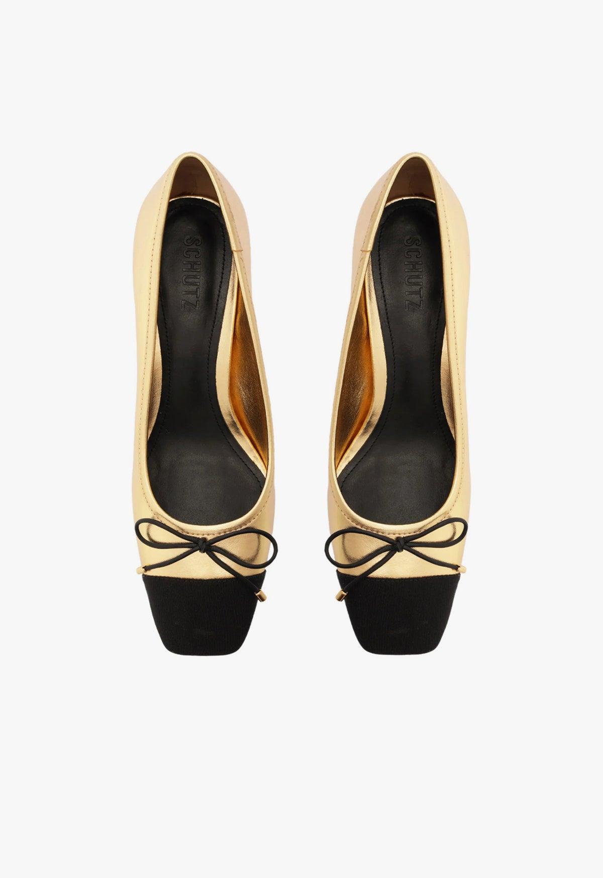 Arissa Block Metallic Leather Pump Product Image