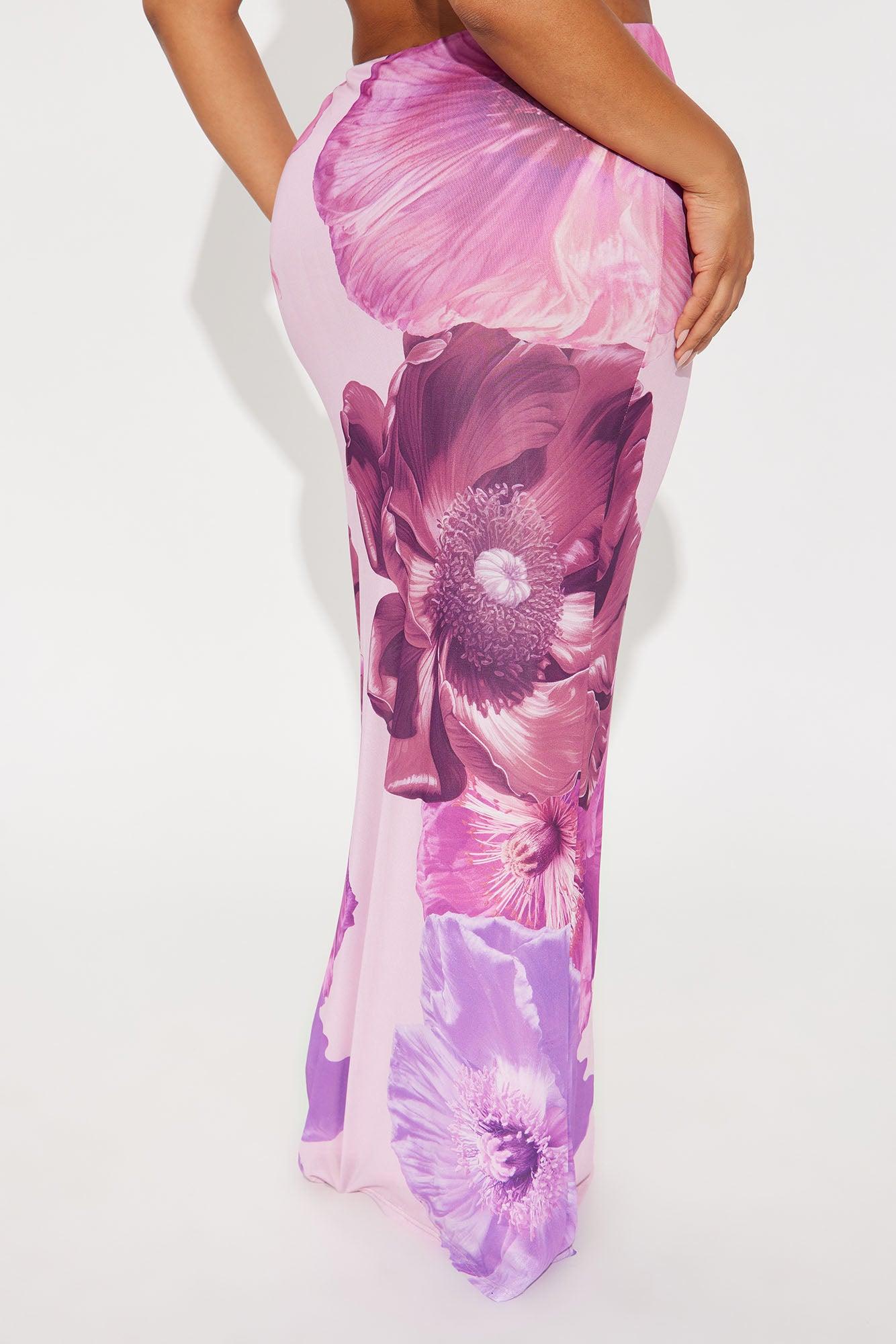 Take A Breath Mesh Maxi Skirt - Purple/combo Female Product Image