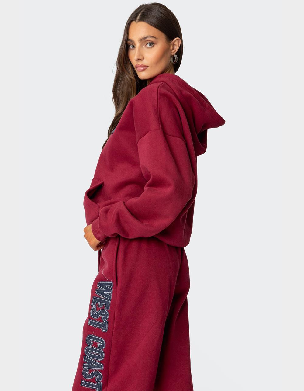 EDIKTED West Coast Hoodie - DK RED Product Image