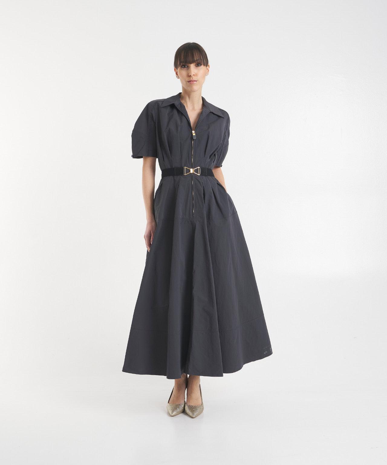 A-line dress with waist belt Product Image