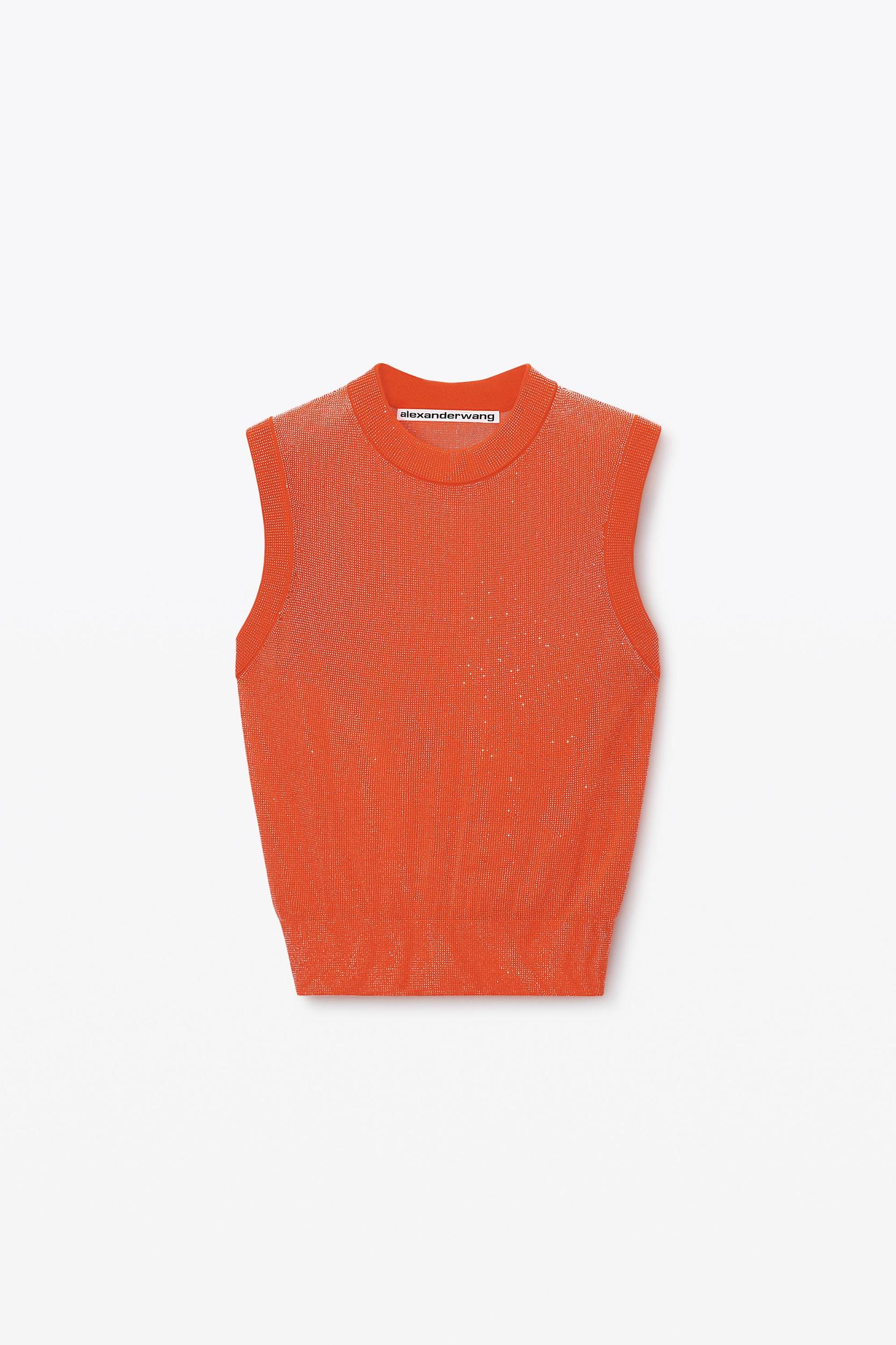 Mockneck Tank In Clear Bead Hotfix Product Image