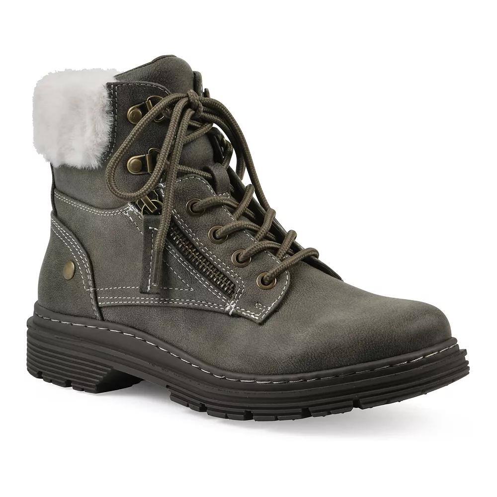 Cliffs by White Mountain Powell Women's City Hiker Boots, Size: 8, Green Fabric Product Image