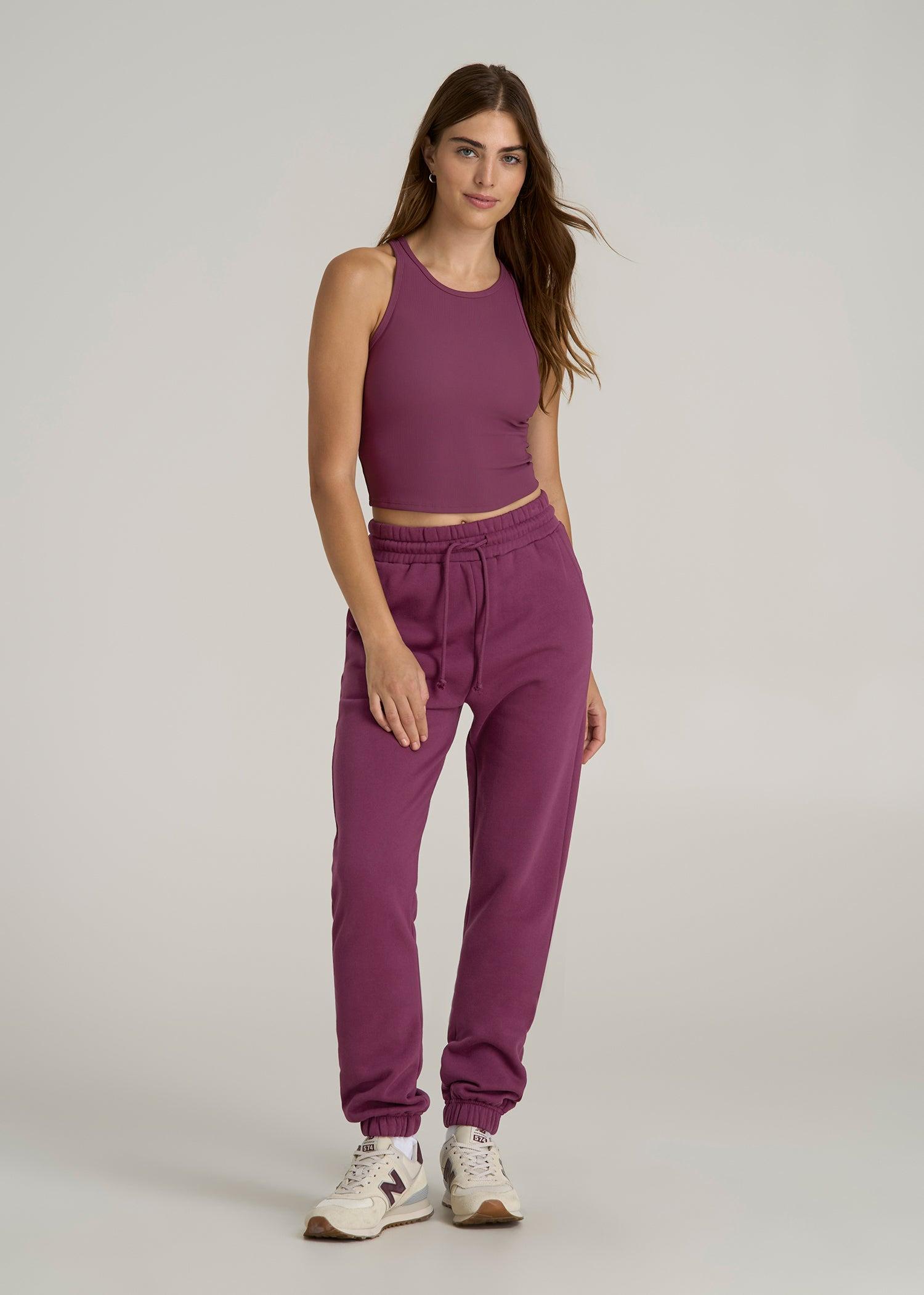 Cropped Ribbed Tank Top for Tall Women in Purple Gumdrop Female Product Image