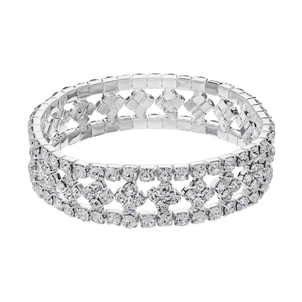 Vieste Multi Row Stretch Bracelet, Women's, Silver Tone Product Image