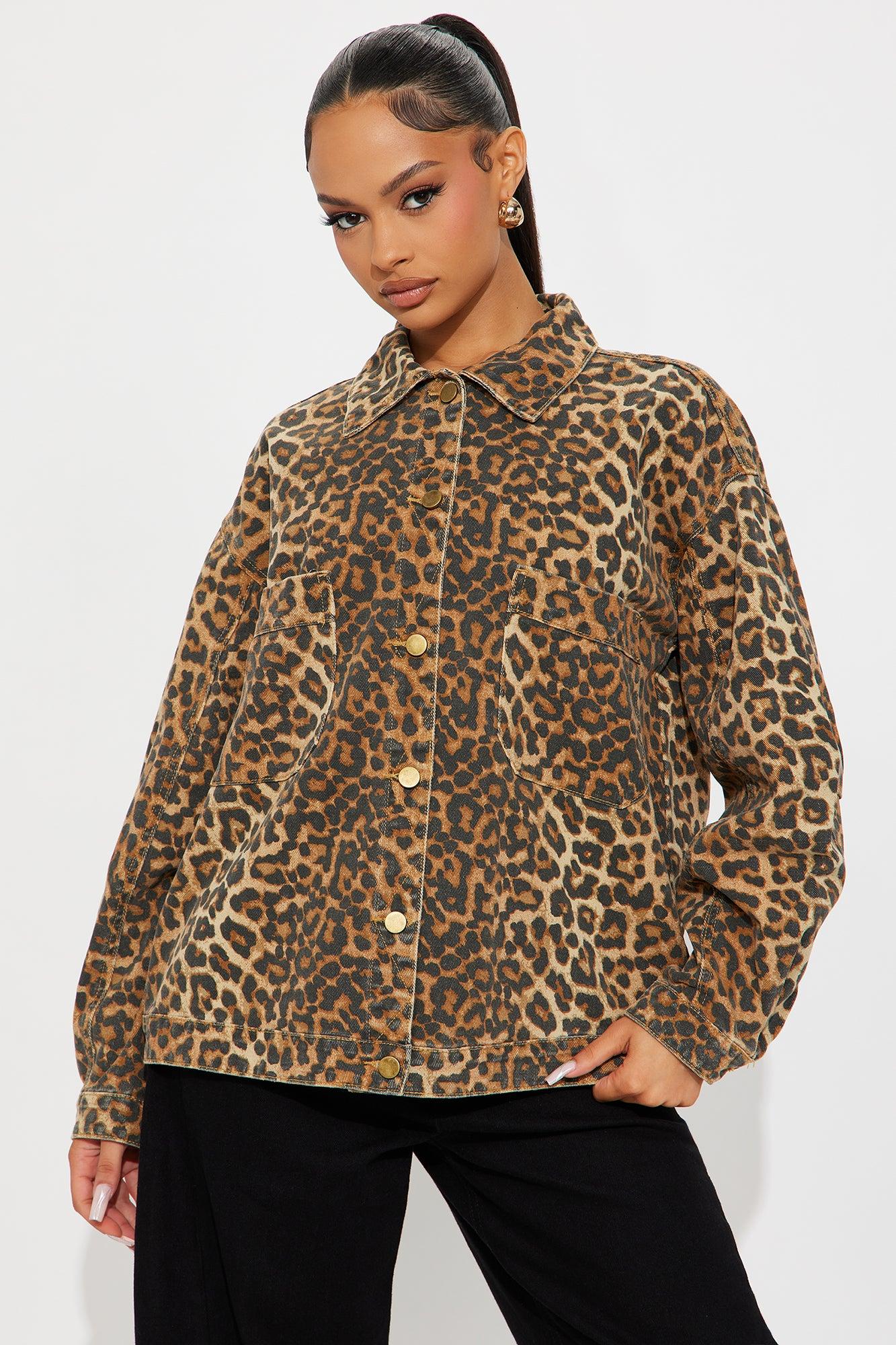 Cameron Oversized Leopard Jacket - Brown/combo Female Product Image