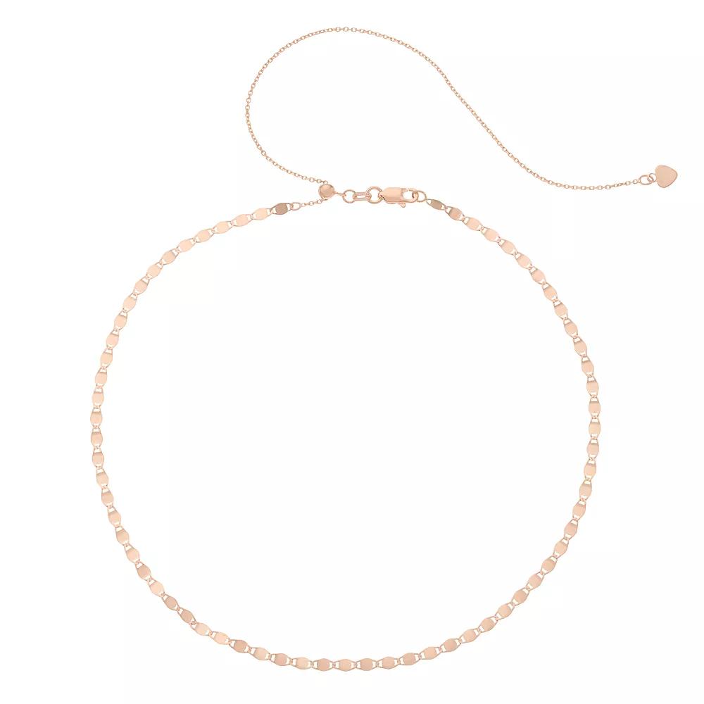 14k Gold Valentino Chain Choker Necklace, Women's, Size: 17", Pink Product Image