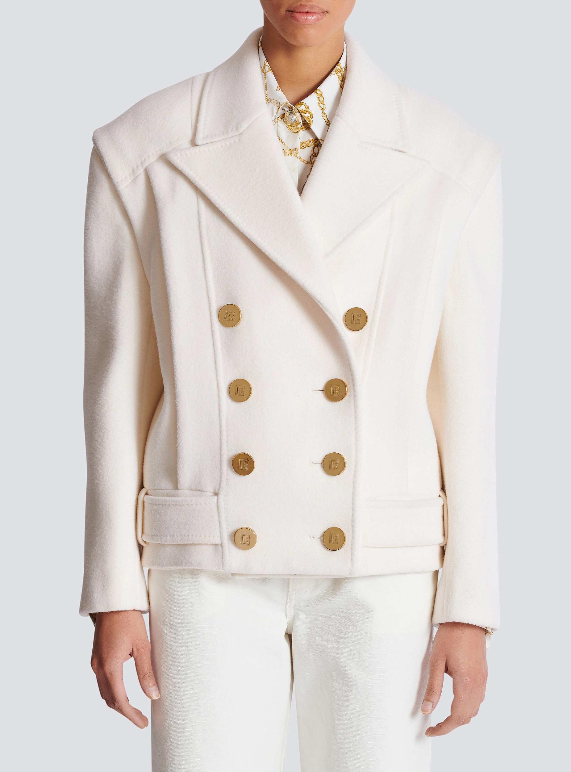 Cropped cashmere reefer jacket Product Image