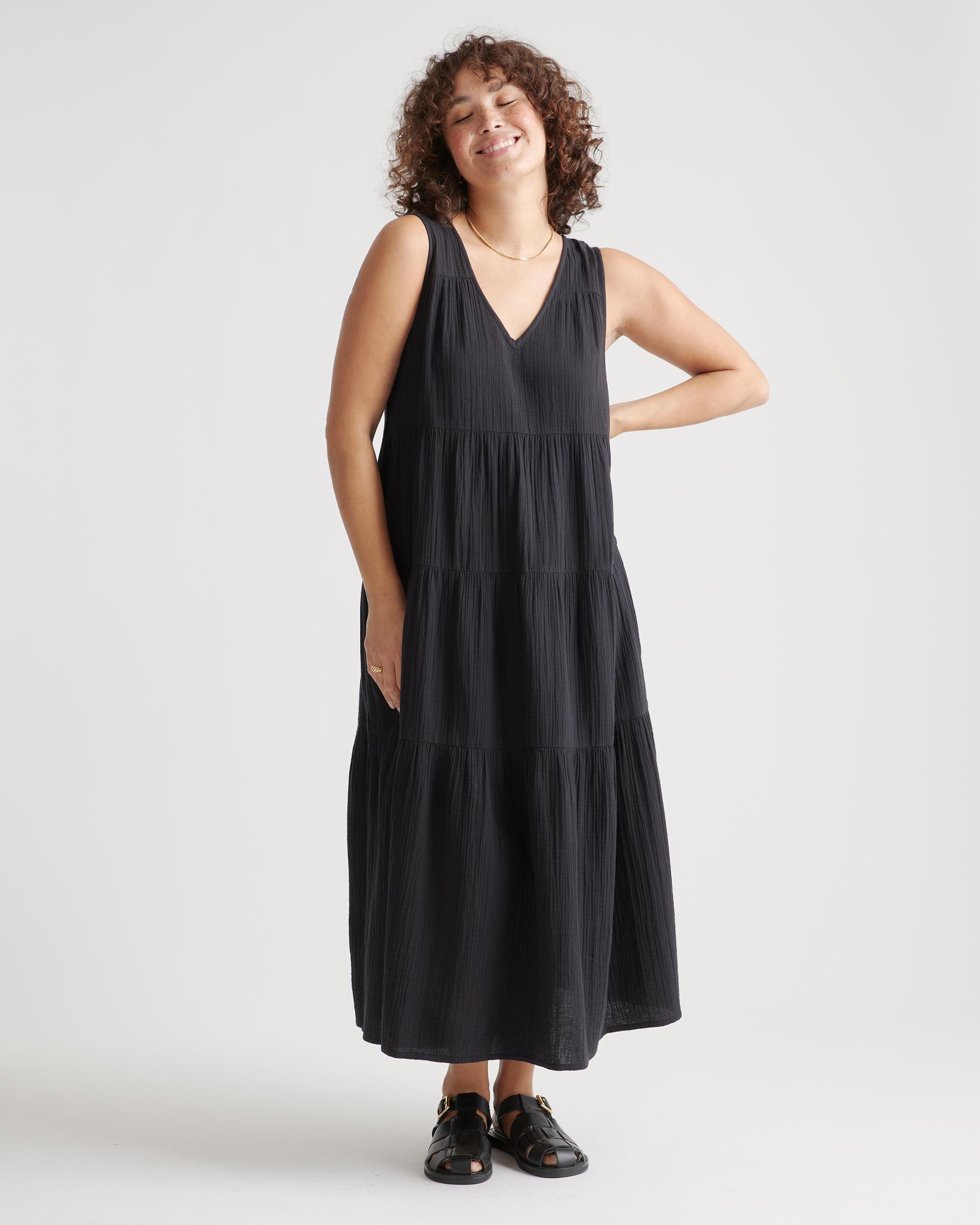 Quince | Women's Gauze Tiered Maxi Dress Organic Cotton Product Image