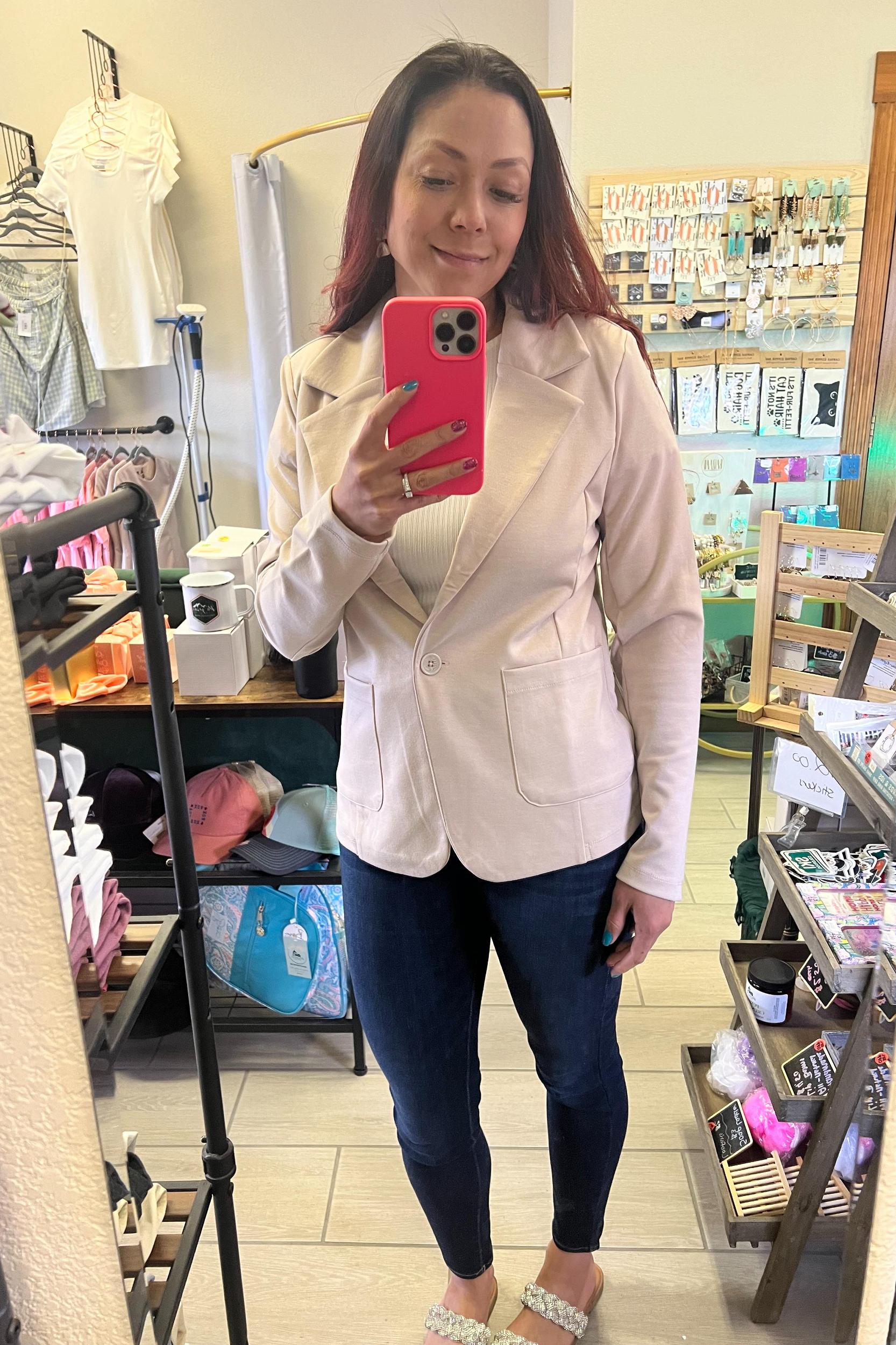 Ponte One Button Pocket Blazer Product Image