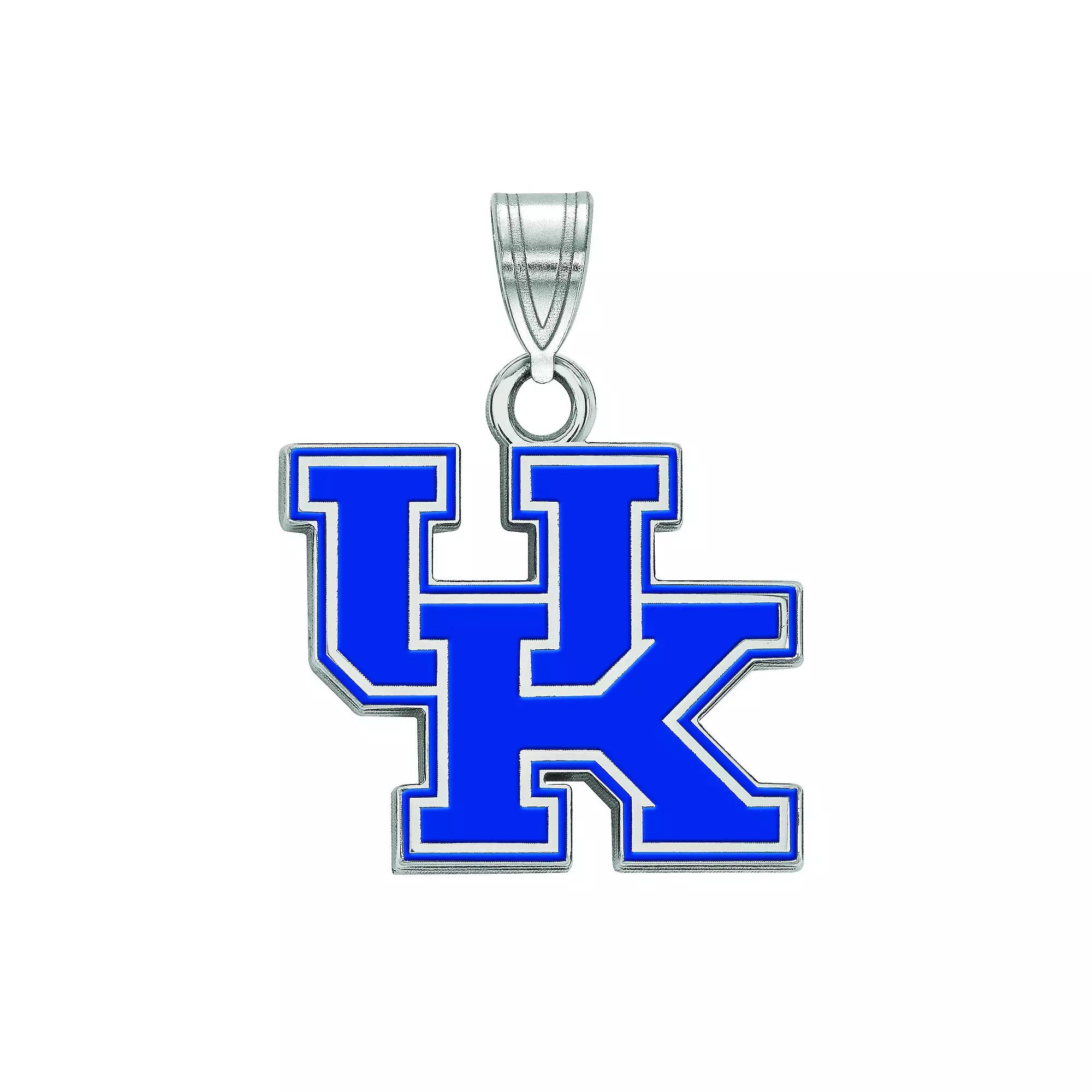 LogoArt Sterling Silver Kentucky Wildcats Enamel Pendant Necklace, Womens Product Image