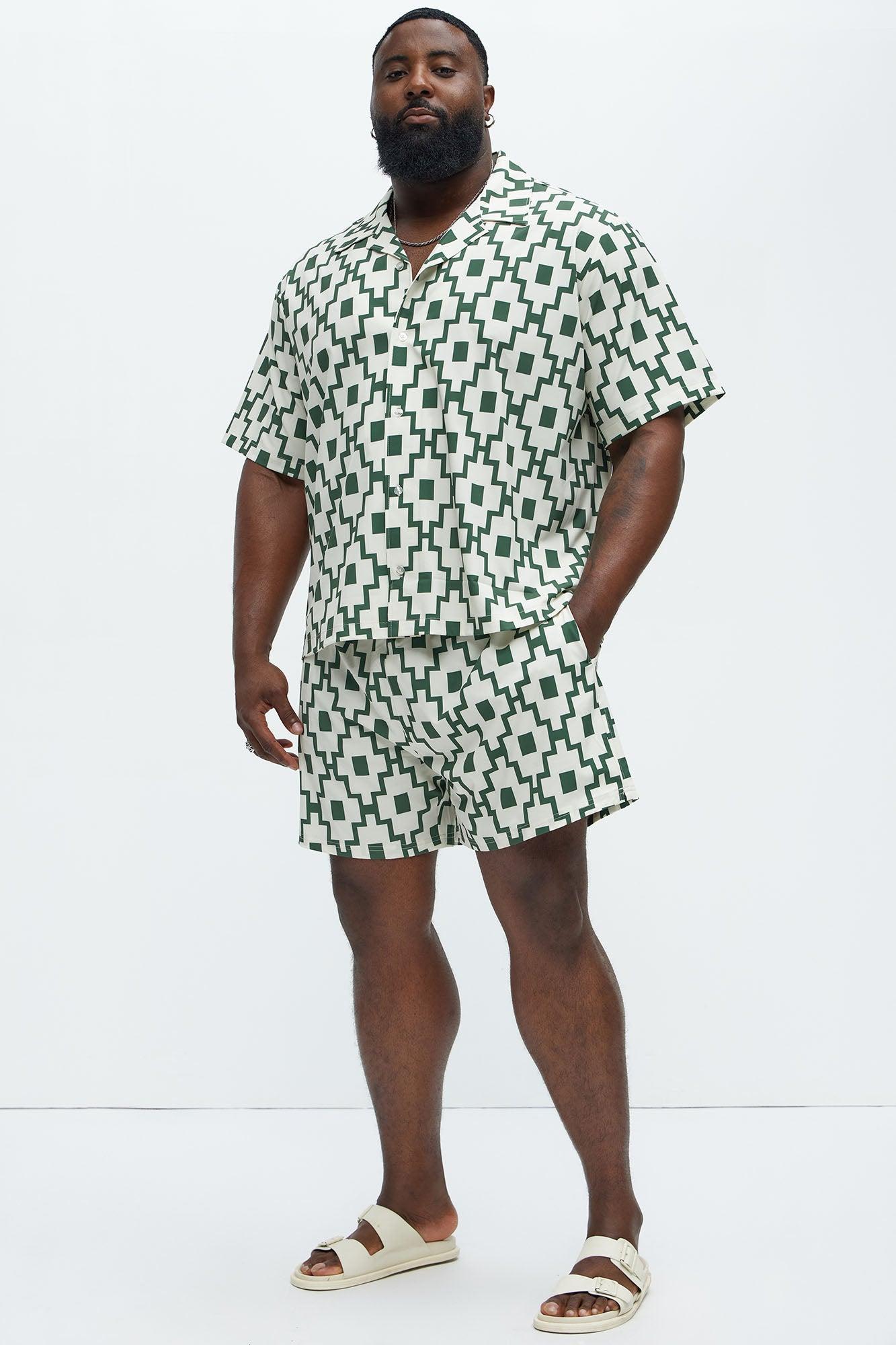 Mosaic Printed Swim Trunk Mid - Cream/combo Product Image