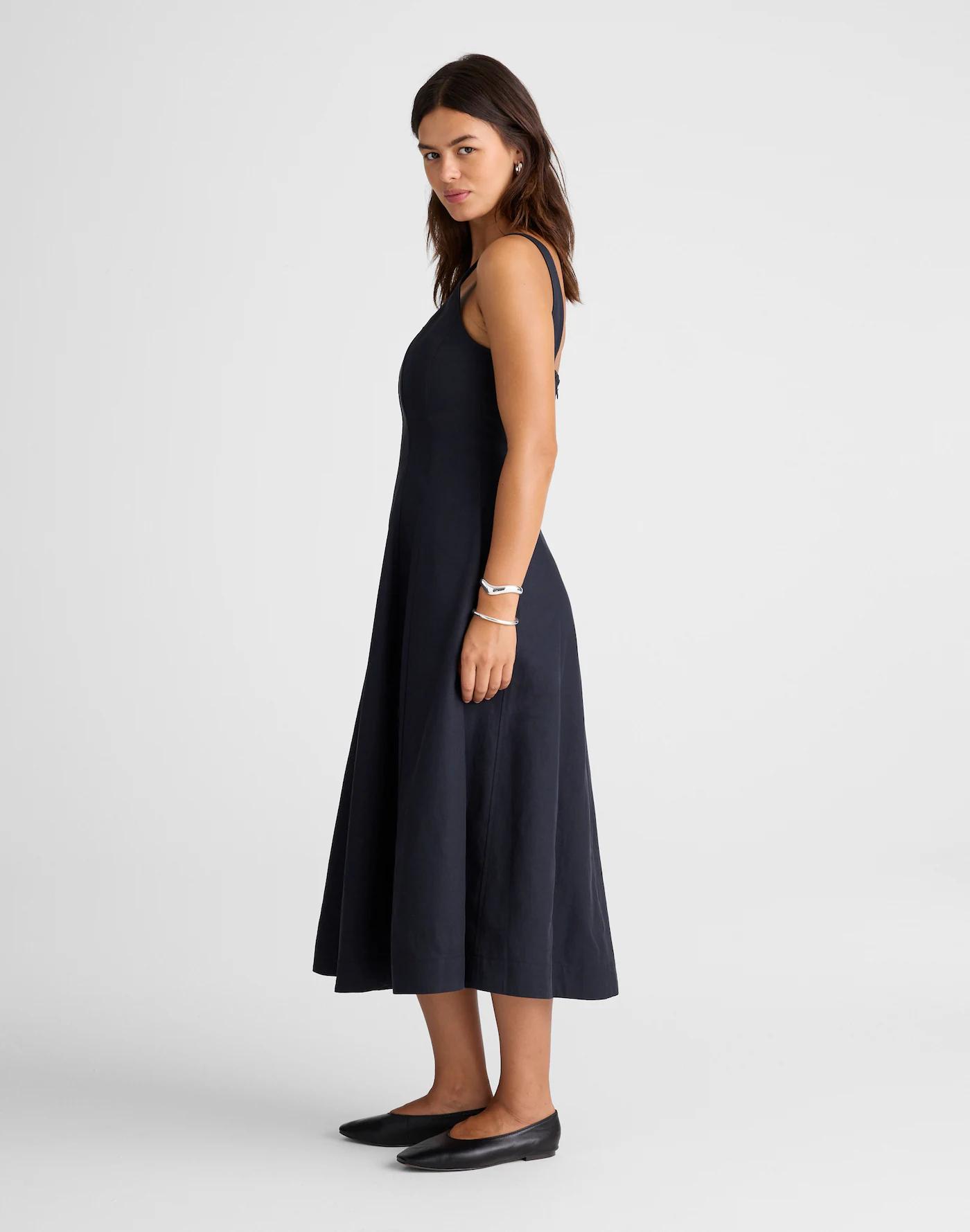 Seamed Squareneck Midi Dress Product Image