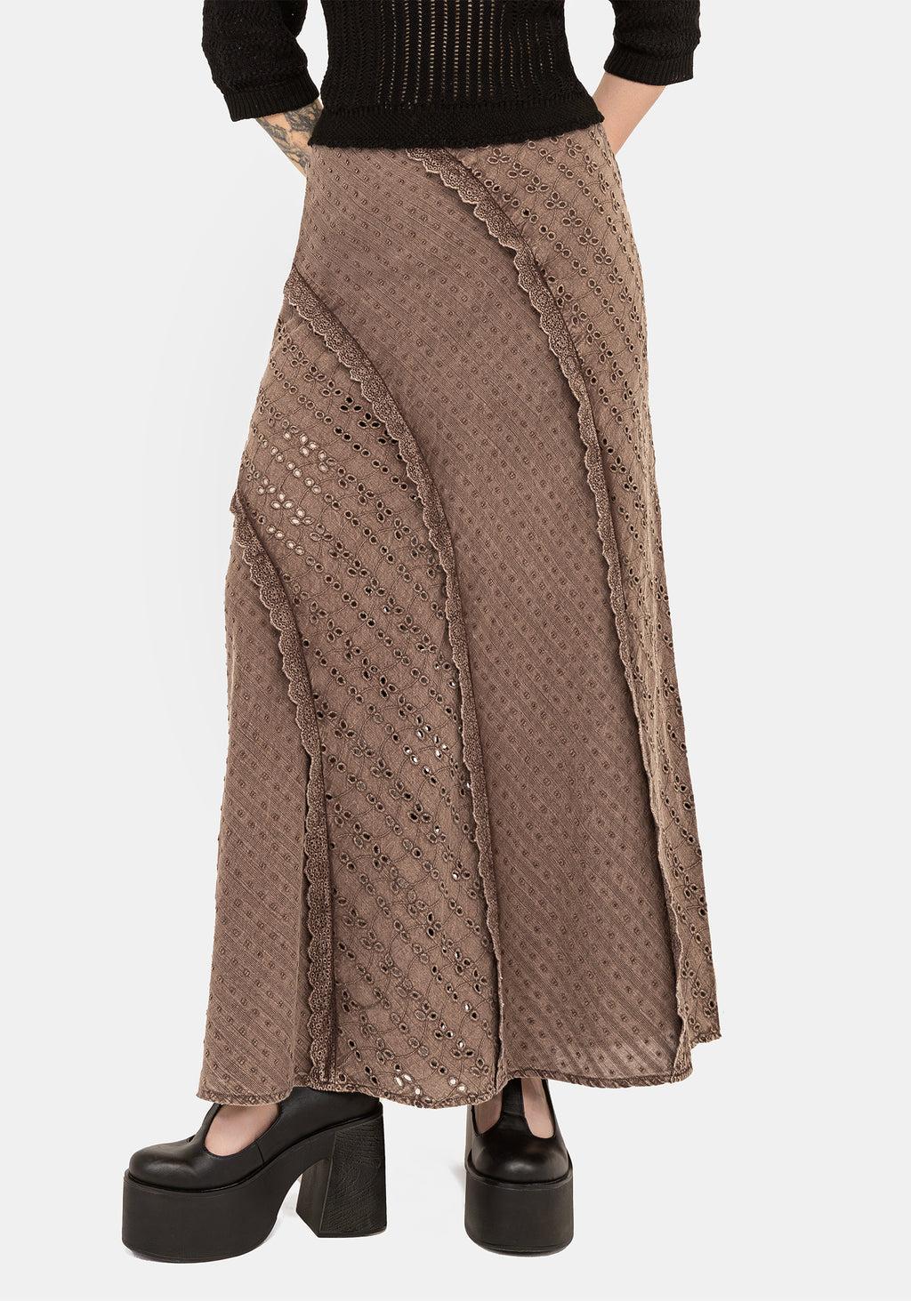 Summerisle Cotton Broderie Detail Midaxi Skirt Product Image