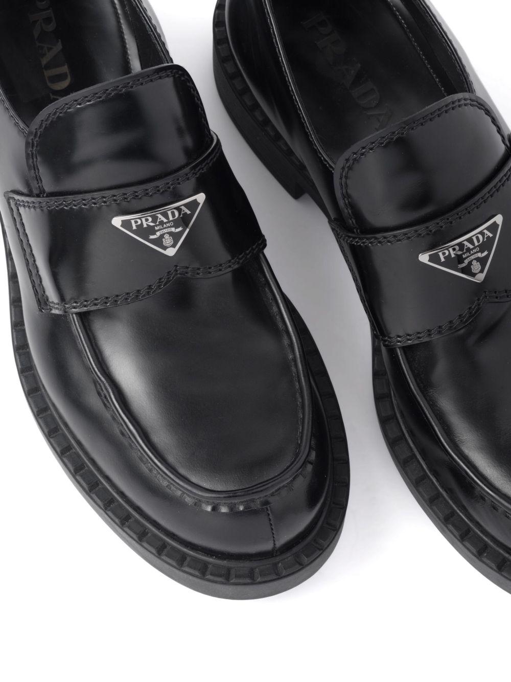 brushed-leather loafers Product Image